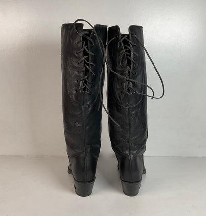 Vintage Harley Davidson Tall Motorcycle Boots 7 M Lace Up USA Made