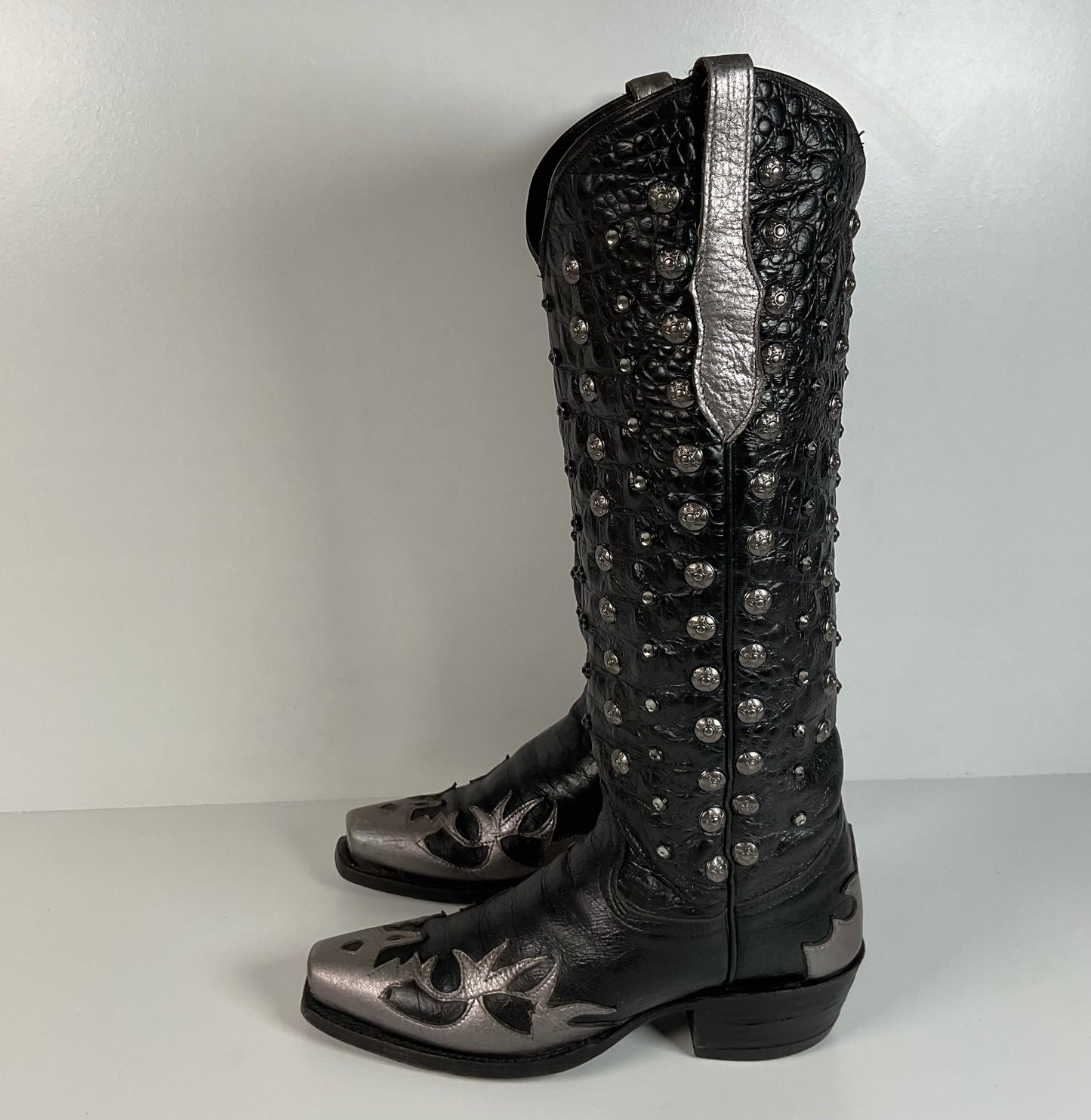 Custom Metallic Cowgirl Boots | Wingtip | Embellished | Women’s 7.5 B