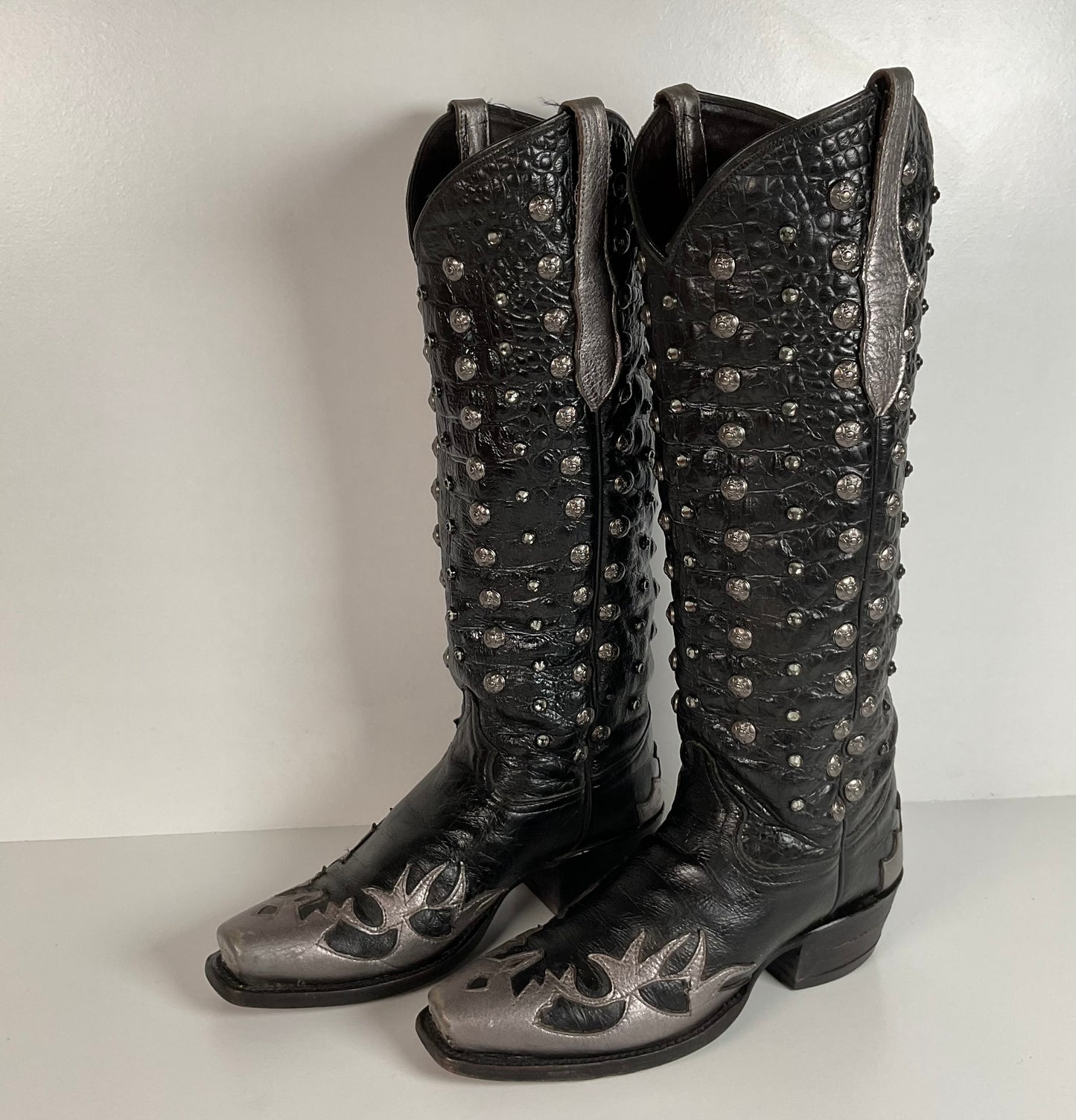 Custom Metallic Cowgirl Boots | Wingtip | Embellished | Women’s 7.5 B