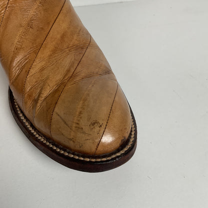 Vintage Eel Skin Cowboy Boots | Exotic | Butterscotch | Narrow | Men’s 11.5 B