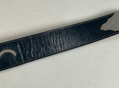 Tony Lama Antelope Skin Belt 36 Navy Blue Exotic USA Made