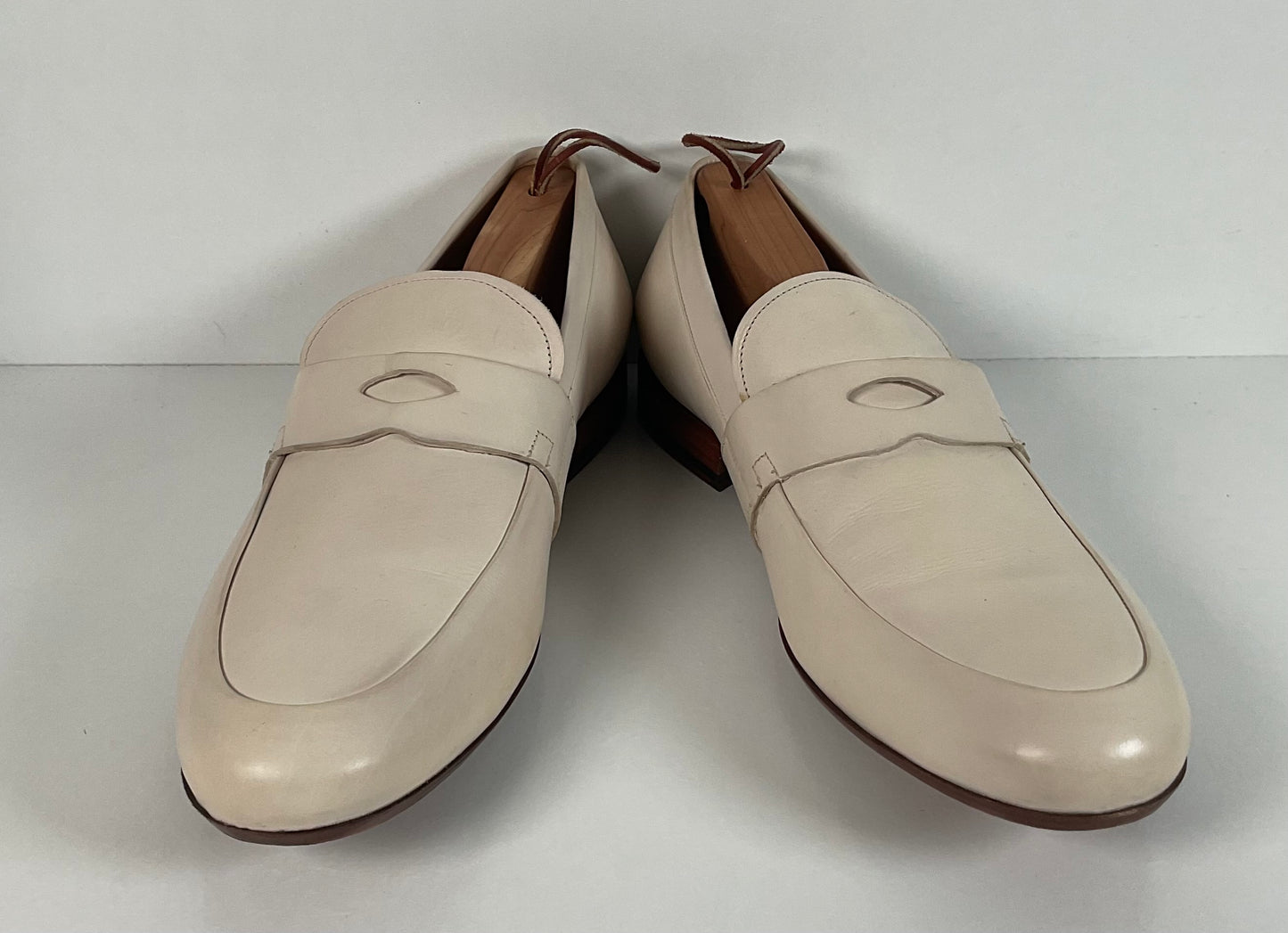 Mezlan Bone White Penny Loafers 10.5 M Leopold