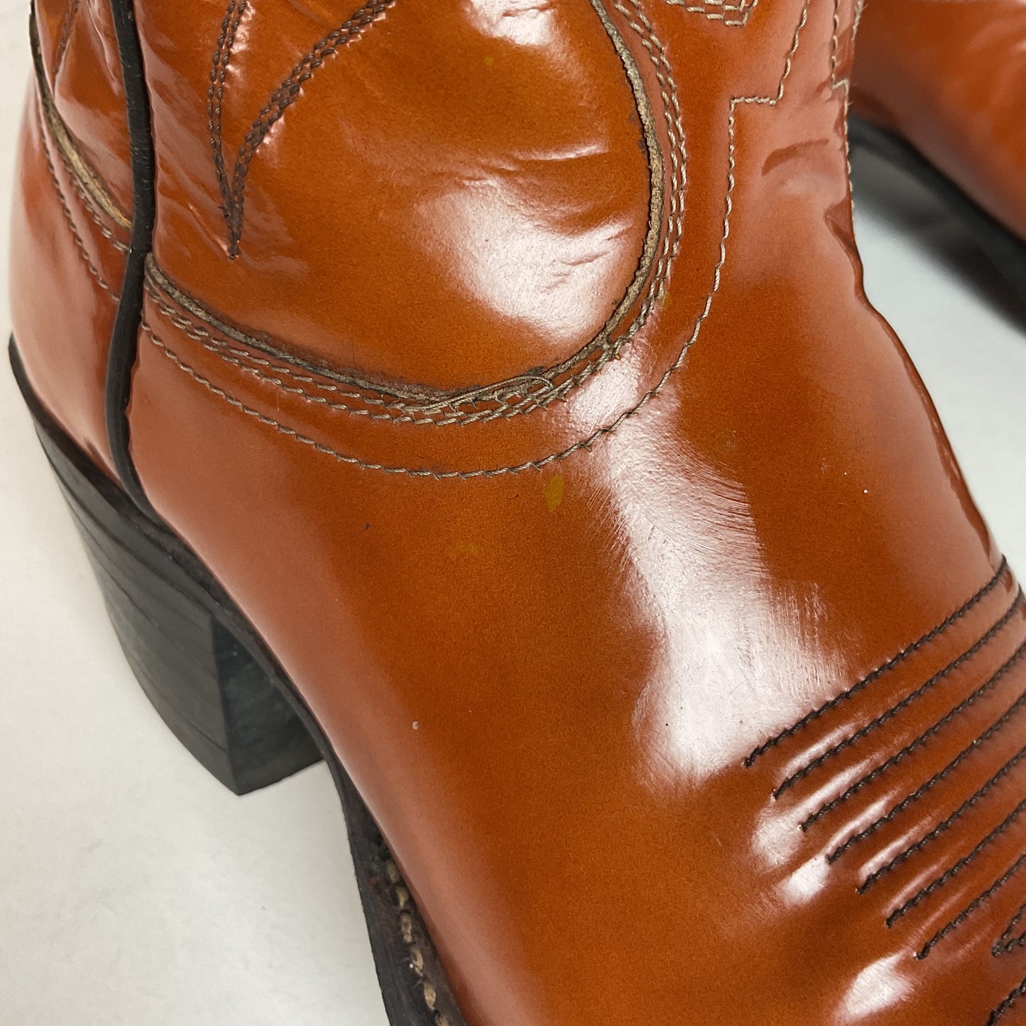 Vintage Tony Lama Patent Leather Cowgirl Boots Men’s 6 | Women’s 7 Gold Label