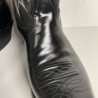 Vintage Nocona Cowboy Boots | Glossy Black Veal | USA Made | Men’s 9.5 EE