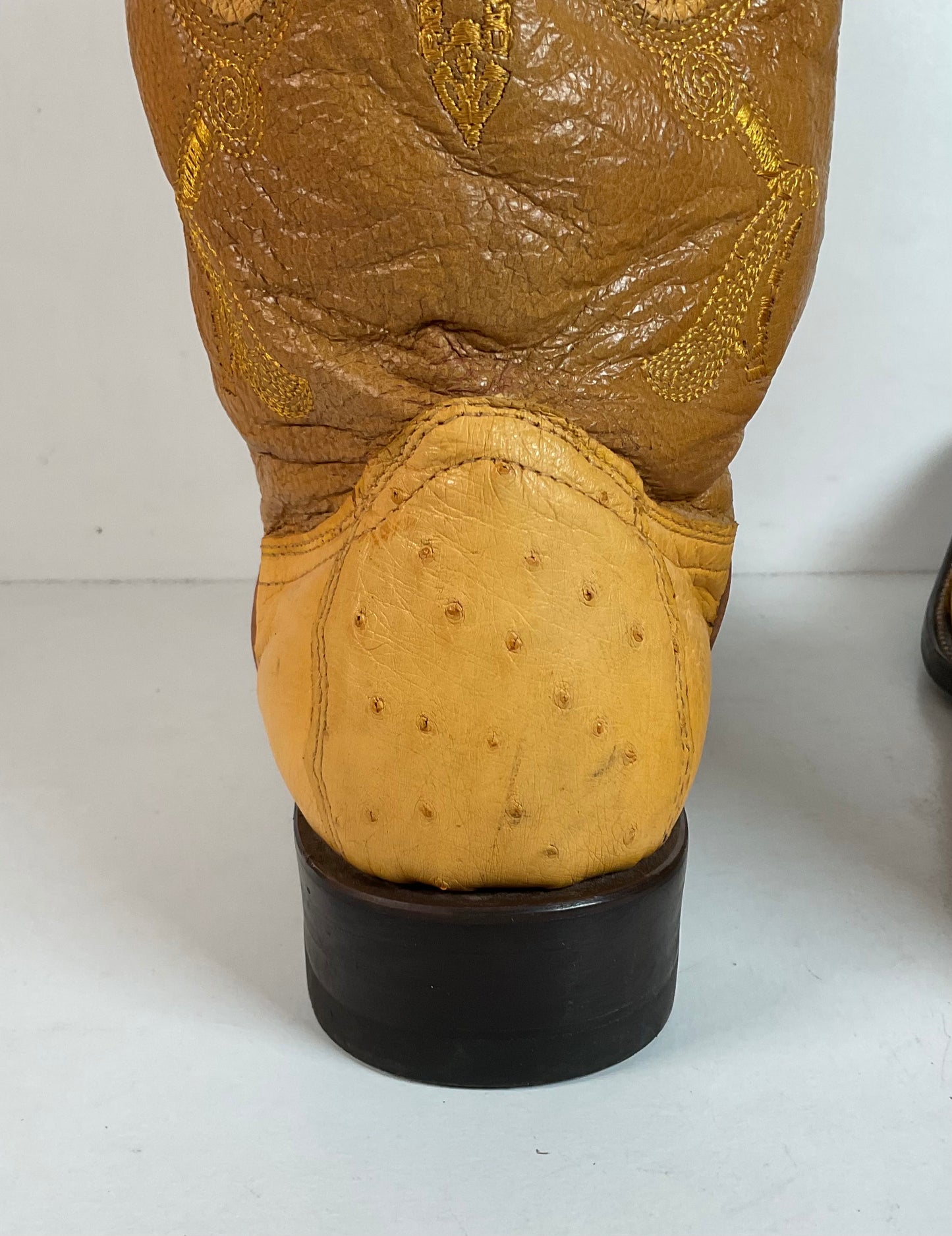 Cuadra Butterscotch Ostrich Quill Cowboy Boots US 10 Exotic