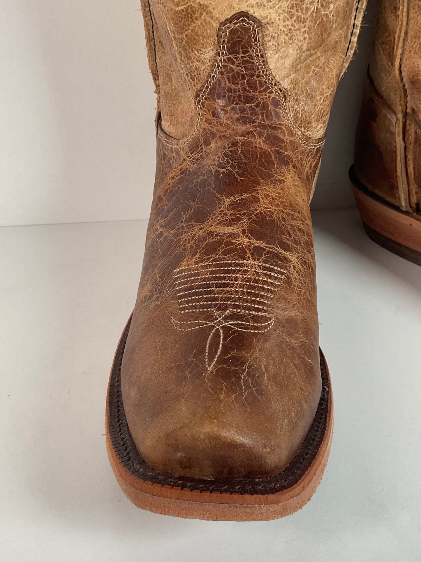 Justin Tan Road Cowboy Boots | Bent Rail | USA Made | Square Toe | Men’s 11 D