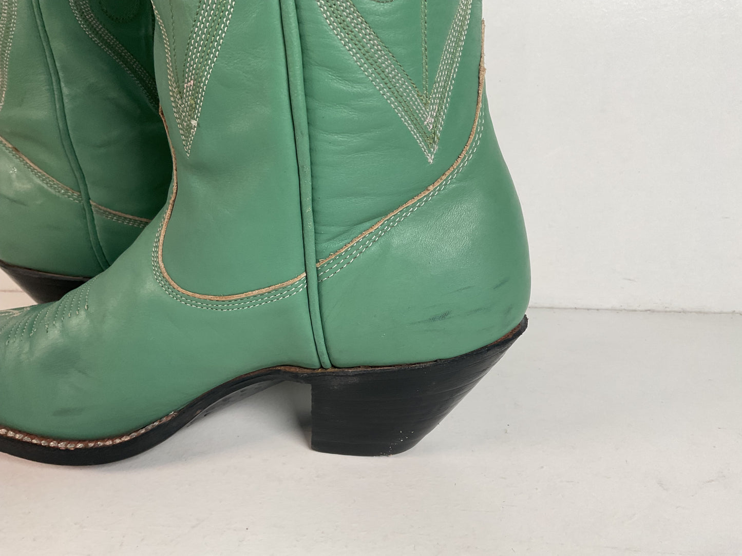 Chris Romero Tall Cowgirl Boots | Sea Foam Green | 6 M