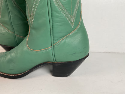 Chris Romero Tall Cowgirl Boots | Sea Foam Green | 6 M