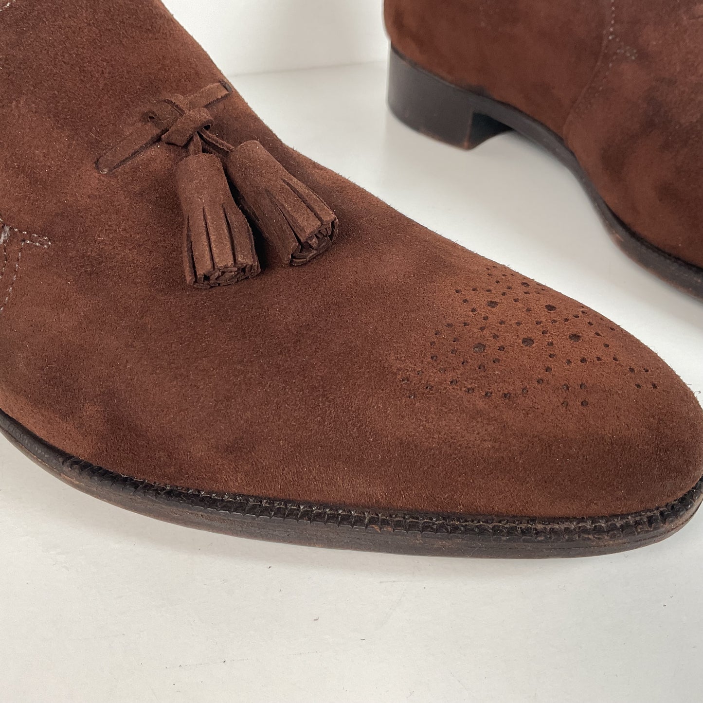 John Lobb Suede Tassel Loafers | Madison | UK 7.5 E | US 8.5 D