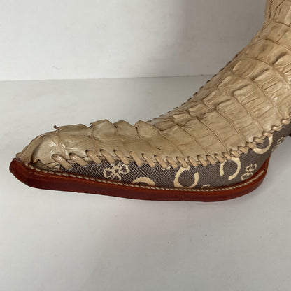 Los Altos Caiman Crocodile Boots | Exotic | Pointy Toe | Cream | Men’s 9 EE