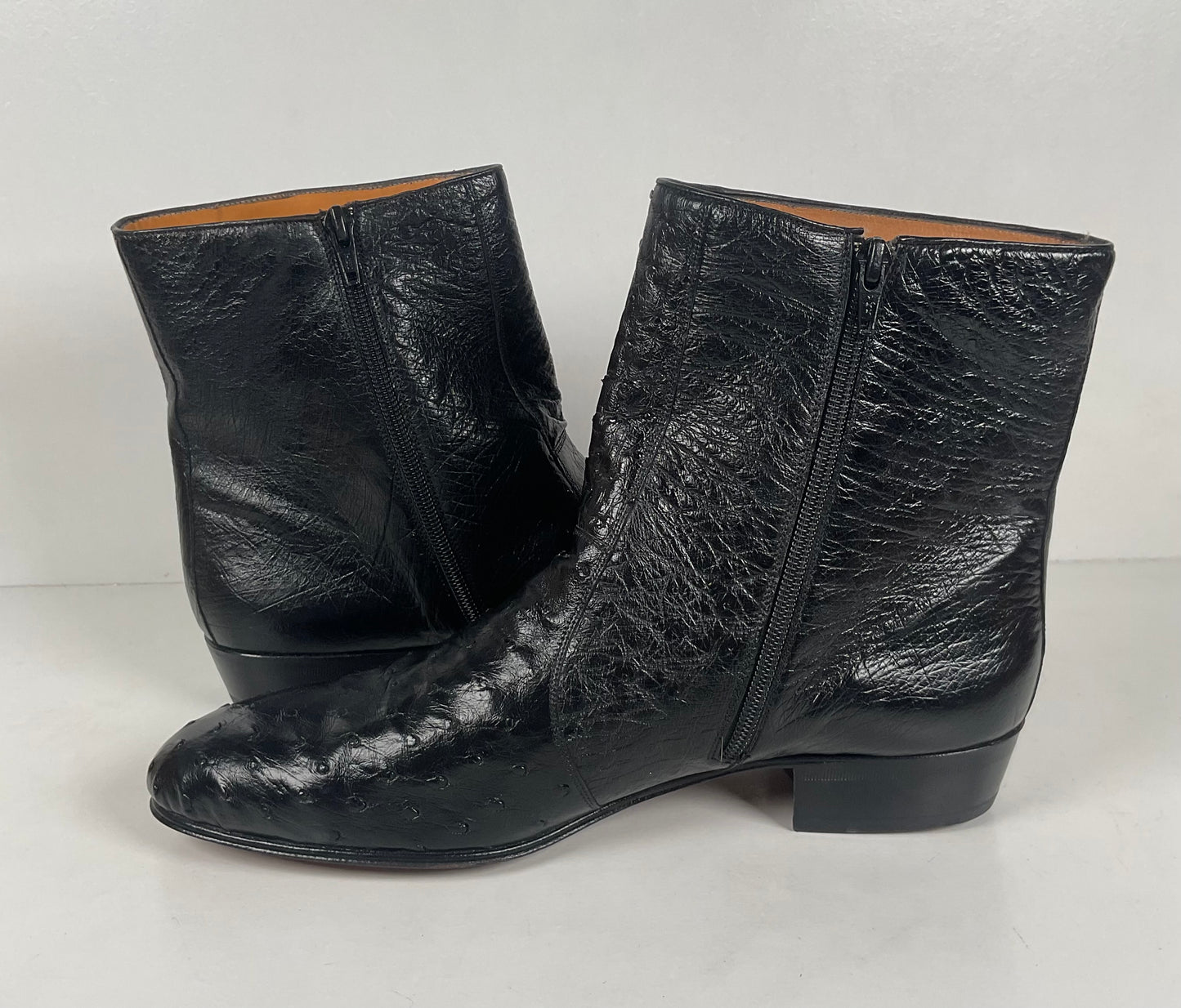 Mezlan for Avventura | Chelsea Zipper Boots | Exotic Ostrich Quill | Men’s 10.5