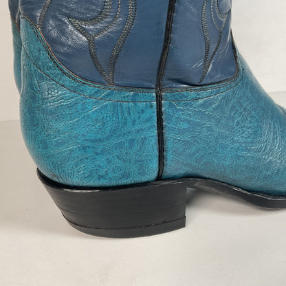 Vintage Hondo Antelope Cowboy Boots | Exotic | Powder Blue | Men’s 11 D