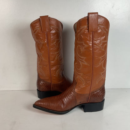 Silvertown Custom Cowboy Boots | Lizard Teju | Men’s 6.5 | Women’s 7.5