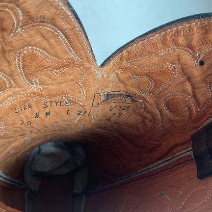 Vintage 1970s Texas Poppy Flower Cowgirl Boots 8 M USA Made