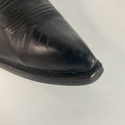 1950s Tony Lama Cowboy Boots | Black | Distressed | Men’s 9.5