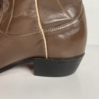 Vintage Justin Cowgirl Boots | Taupe | 1960s-1970s | USA Made | 7.5 B