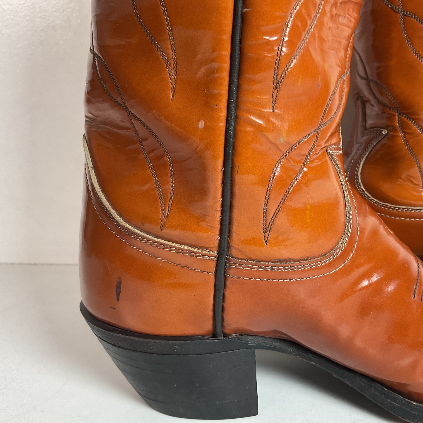 Vintage Tony Lama Patent Leather Cowgirl Boots Men’s 6 | Women’s 7 Gold Label