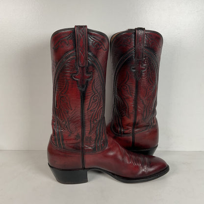 Vintage Lucchese San Antonio Cowboy Boots | Oxblood | Extra Narrow | 11.5 A