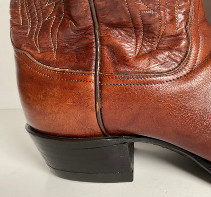 Vintage Tony Lama Cowboy Boots | Chocolate Cow | 1980s | Men’s 10 D