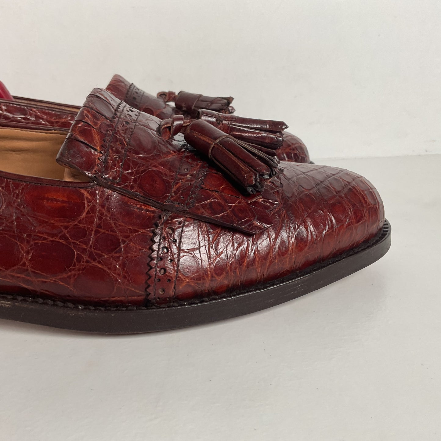 Vintage Foster Rainey Tassel Loafers | Full Crocodile | Exotic | Men’s 12