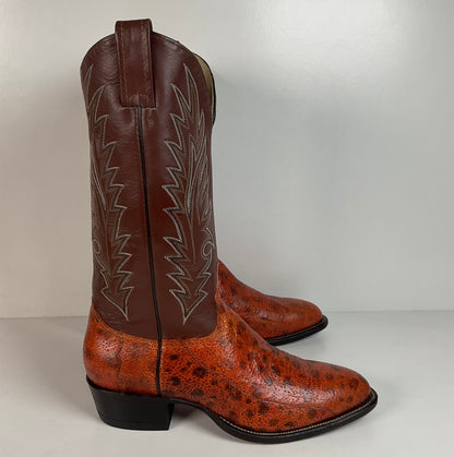 Vintage Longhorn Cowboy Boots | Exotic Wolf Fish | Men’s 9.5 D