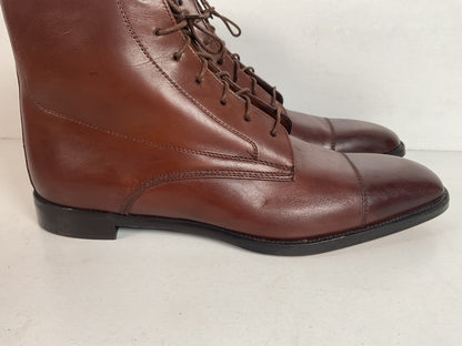 Women’s Ralph Lauren Victorian Style Boots 6.5 B Brown Leather Purple Label