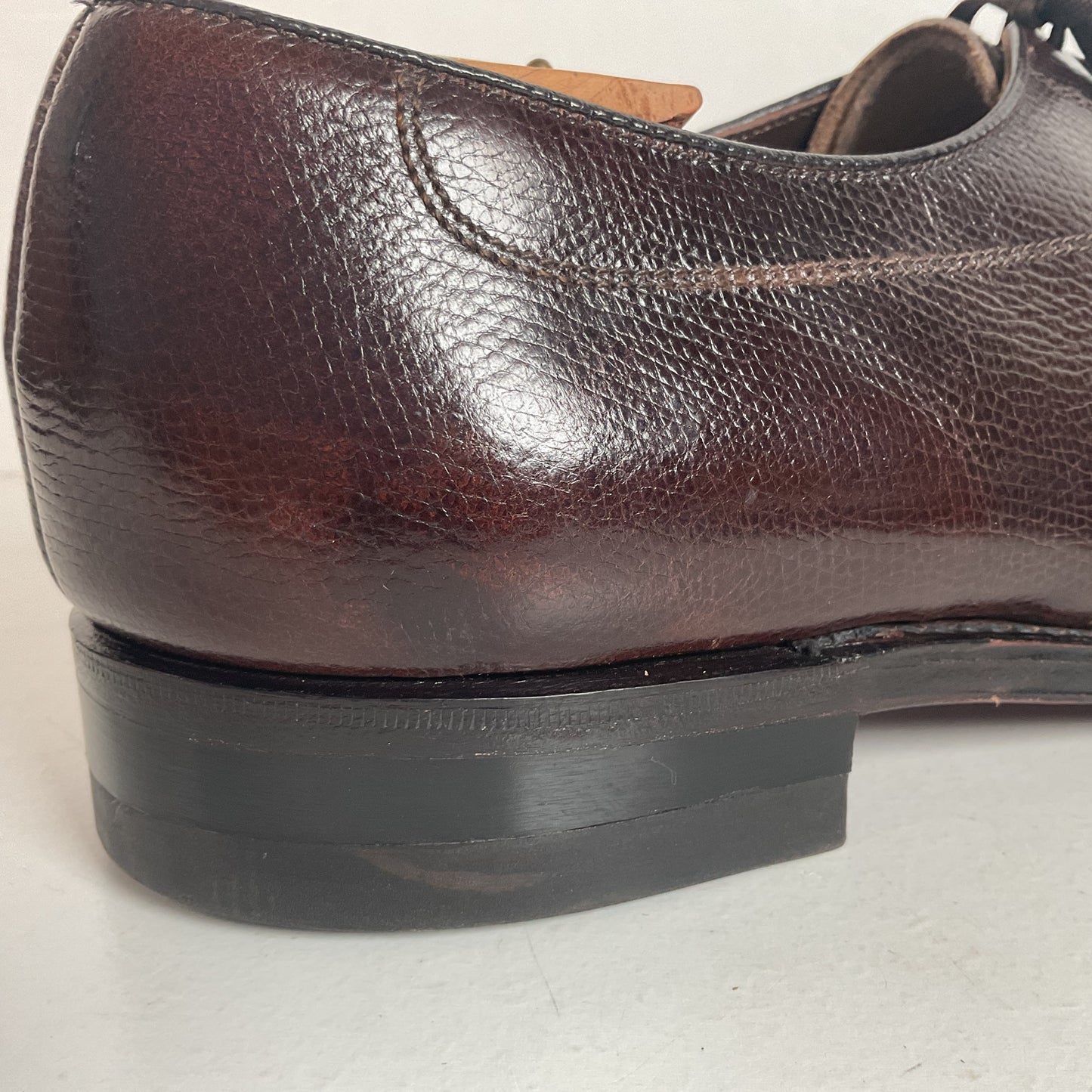 Vintage Florsheim Brown Derby Shoes 10 D Apron Toe