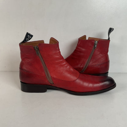 John Fluevog Twin Turbine Zipper Boot | Red Spat | Men’s 10