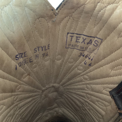 Vintage Texas Brand Patent Thunderbird Cowboy Boots 10.5 EE Rainbow Peacock