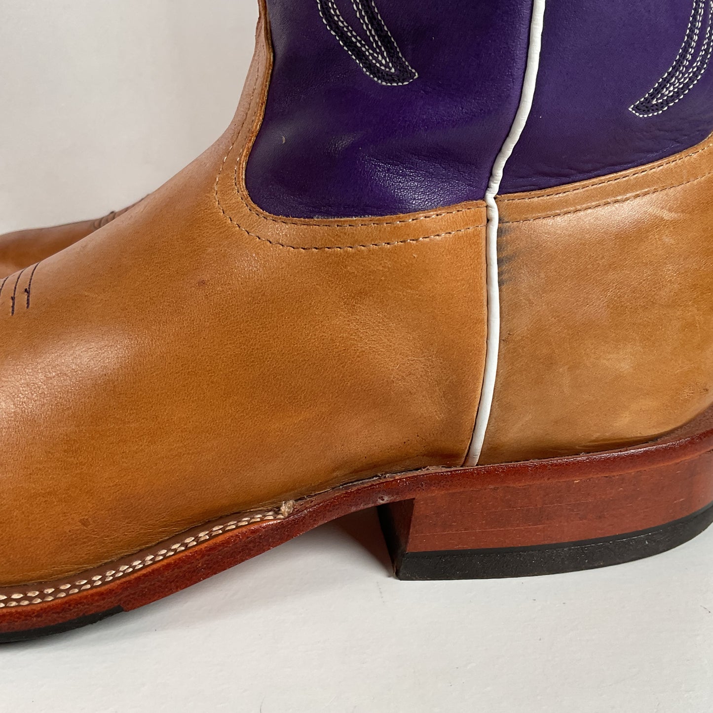 Anderson Bean Tan Crazy Horse Cowboy Boots | Purple Mad Dog | Men’s 12 D