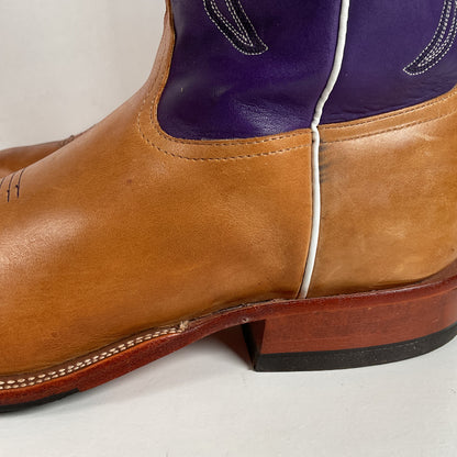 Anderson Bean Tan Crazy Horse Cowboy Boots | Purple Mad Dog | Men’s 12 D