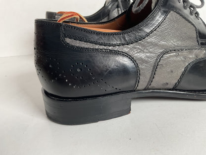 Mezlan Ostrich Quill Medallion Shoes | Derby | Exotic | Men’s 9.5 M