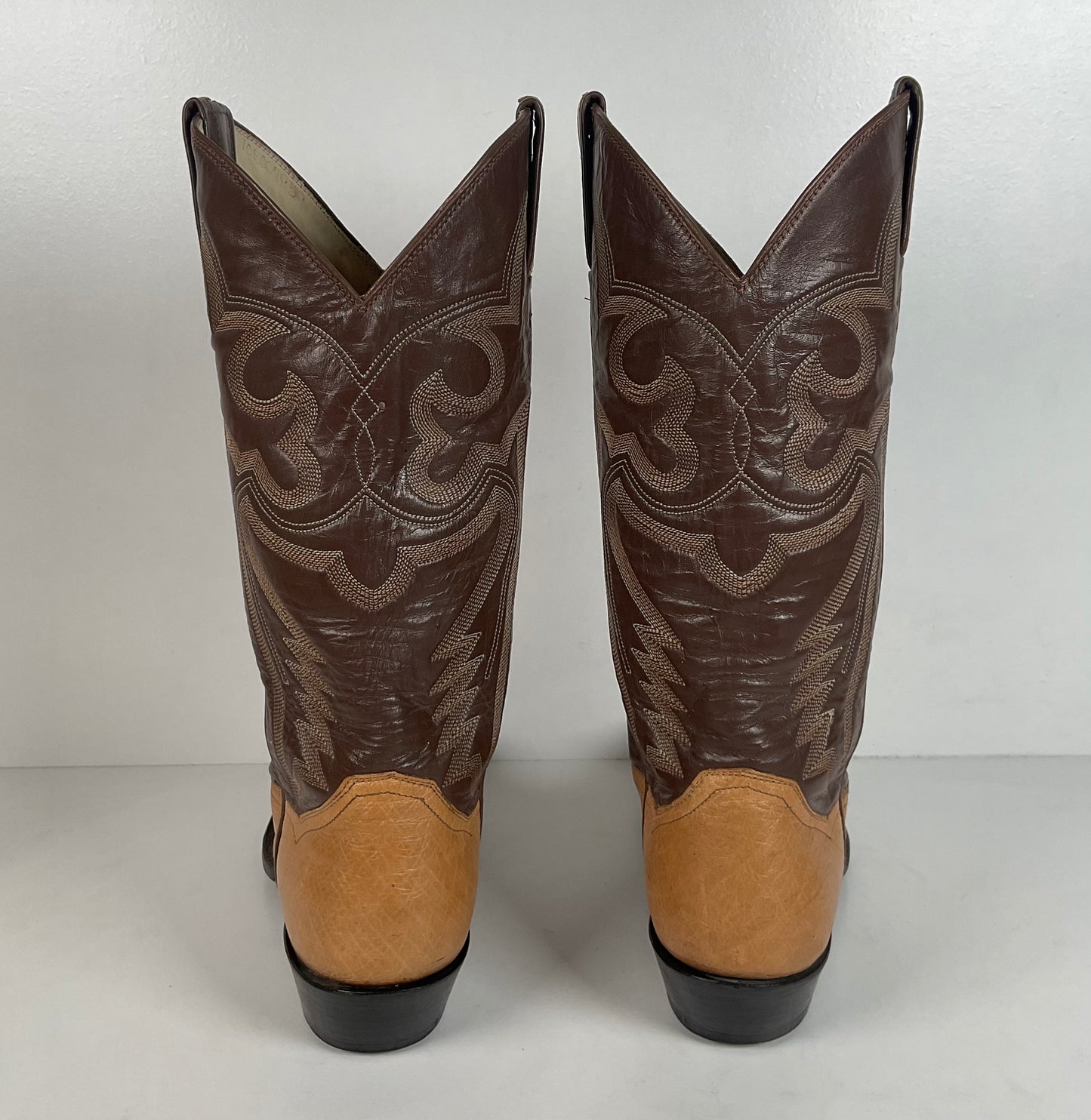 Vintage Panhandle Slim Cowboy Boots | Ostrich Leg & Smooth | Set of (2) | 8 D