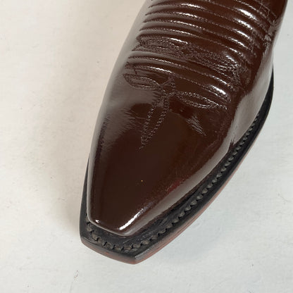 Lucchese Patent Leather Cowgirl Boots | Brown | Women’s 10