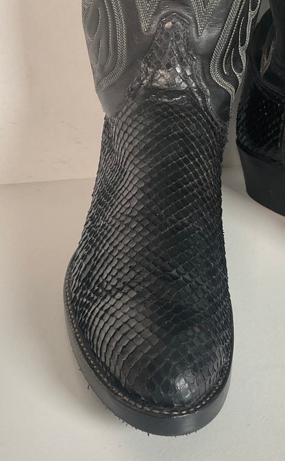 Vintage Tony Lama Anaconda Cowboy Boots | Snakeskin | Gold Label | Exotic | 9 D