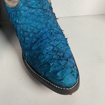 Custom Blue Sea Bass Cowboy Boots Men’s 7.5 | Women’s 8.5 Exotic