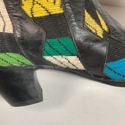 Tony Lama’s Hyer Cowgirl Boots 8 C Southwestern Aztec Woven Inlays