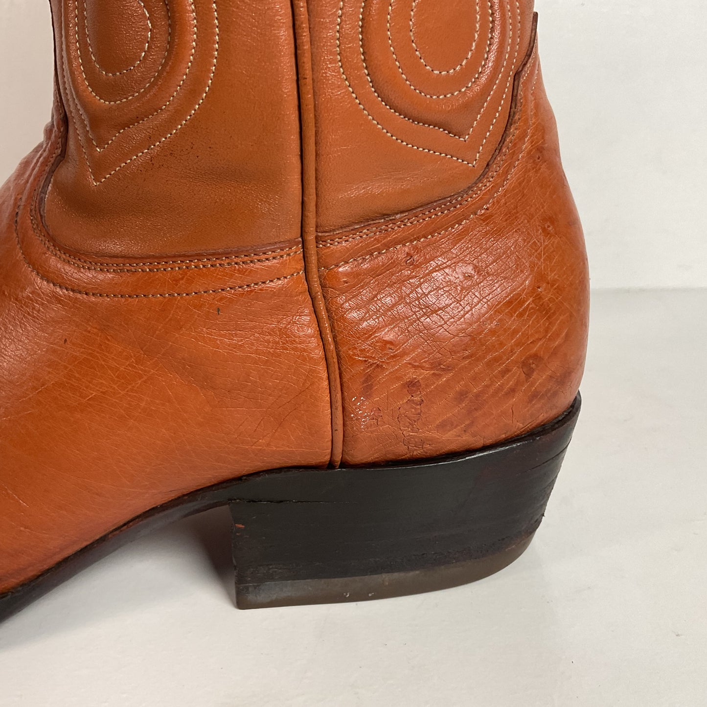 Custom Smooth Ostrich Cowboy Boots | Exotic | Tooled Inlay | Men’s 8.5
