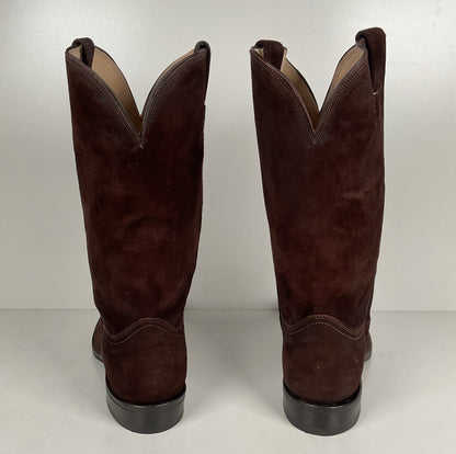 Vintage Nocona Pig Skin Suede Cowboy Boots | USA Made | Men’s 9.5 EE