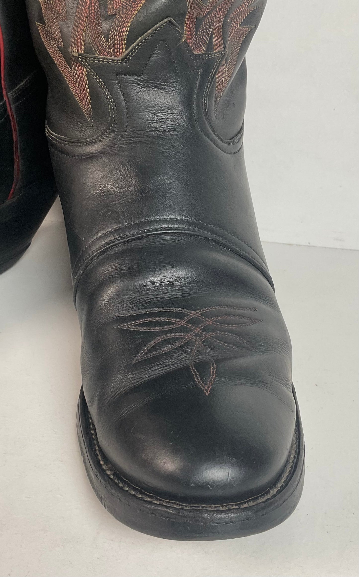 Vintage Tony Lama Tall Buckaroo Boots 11 D Thick Hide