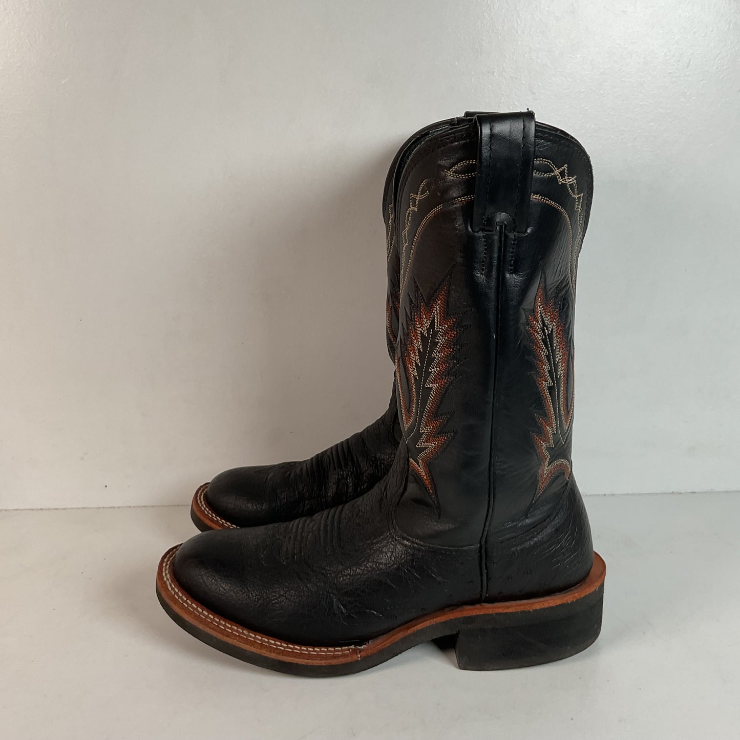 Larry Mahan Smooth Ostrich Roper Boots | Exotic | Crepe | Men’s 7 | Women’s 8