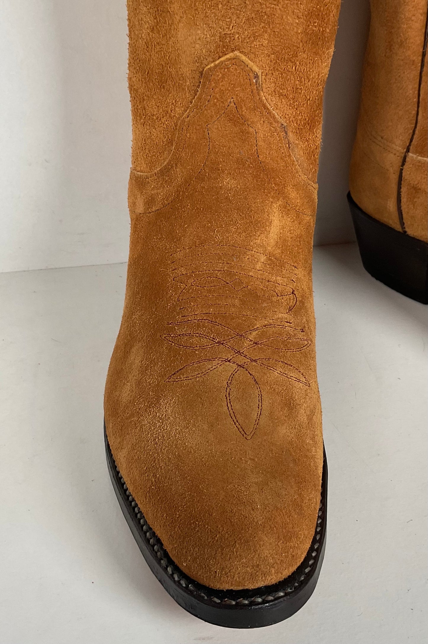 Olathe Full Rough Out Suede Cowboy Boots | USA Made | Men’s 9 B | Women’s 10