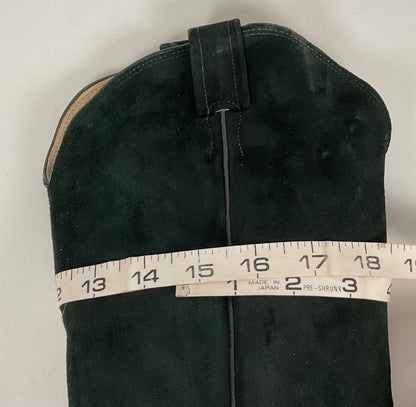 Vintage Nocona Wild Boar Cowboy Boots | Pig Skin Suede | Emerald Green | Men’s 11 E