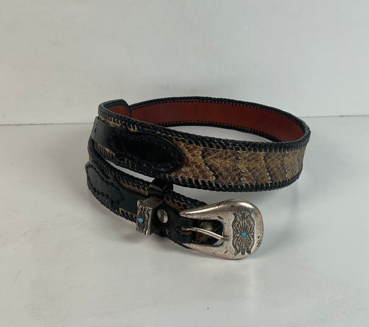 Custom Timber Rattlesnake Cowboy Belt |Canebrake | Braided | Snake Skin