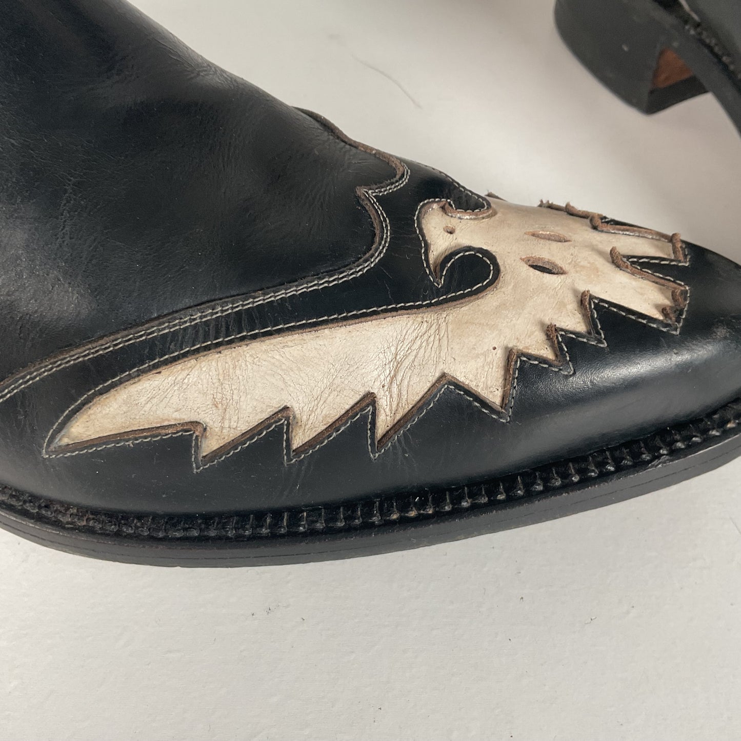 Vintage Thunderbird Cowboy Boots | Tooled Inlays | Mule Ear | 1960s | Men’s 9