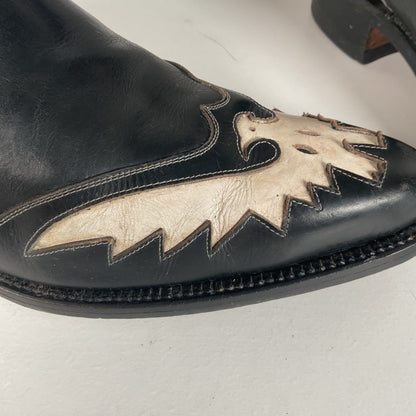 Vintage Thunderbird Cowboy Boots | Tooled Inlays | Mule Ear | 1960s | Men’s 9