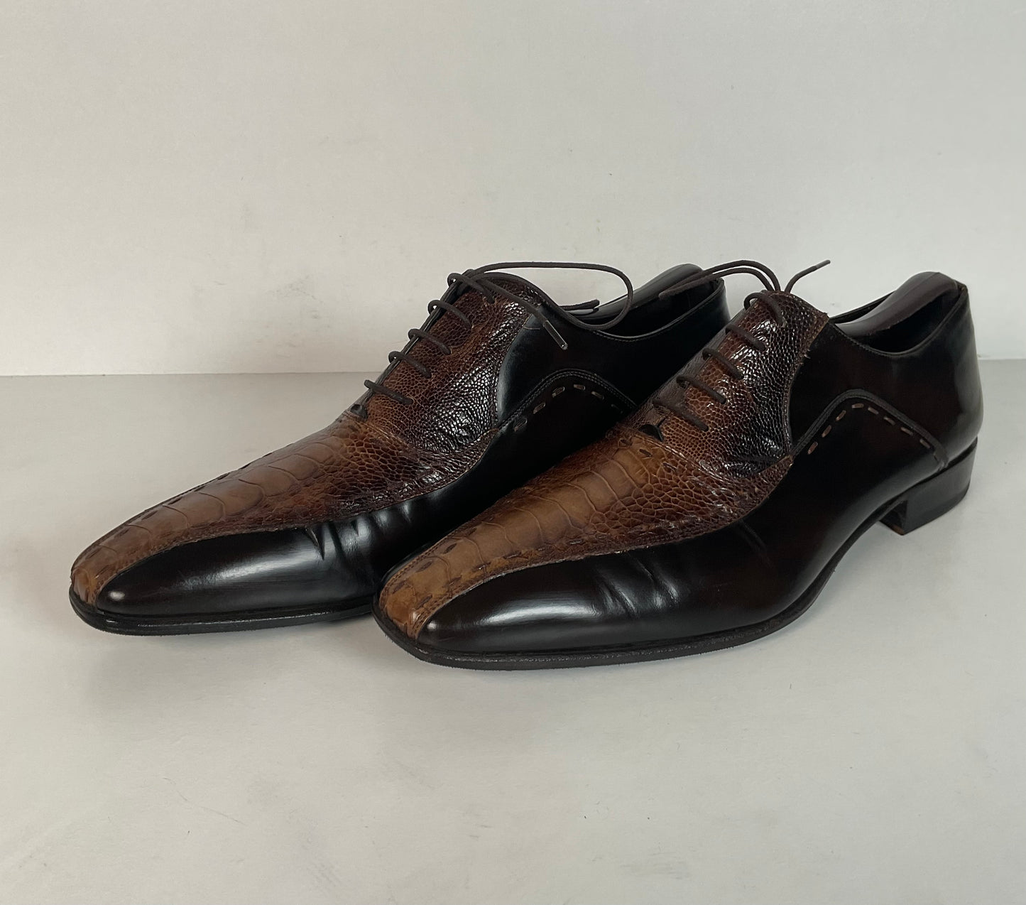 Mezlan Exotic Ostrich Leg Loafer Shoes 9.5 M Recrafted