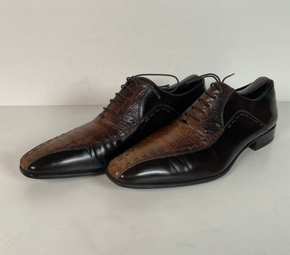 Mezlan Exotic Ostrich Leg Loafer Shoes 9.5 M Recrafted