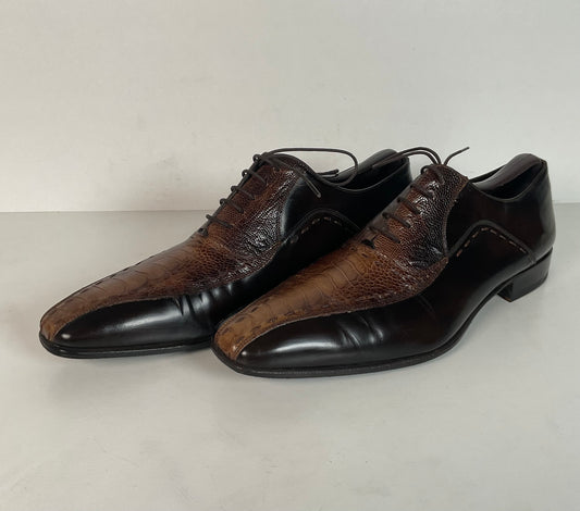 Mezlan Exotic Ostrich Leg Loafer Shoes 9.5 M Recrafted