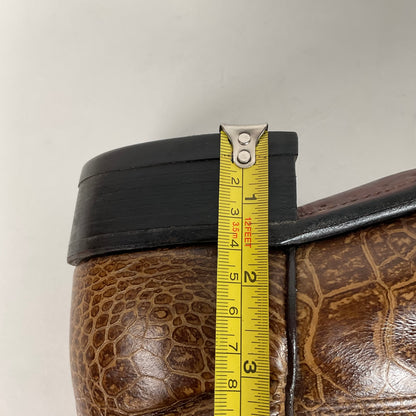 Vintage Wrangler Algonquin Toe Cowboy Boots | Sea Turtle Imitation Print | Men’s 9.5 D